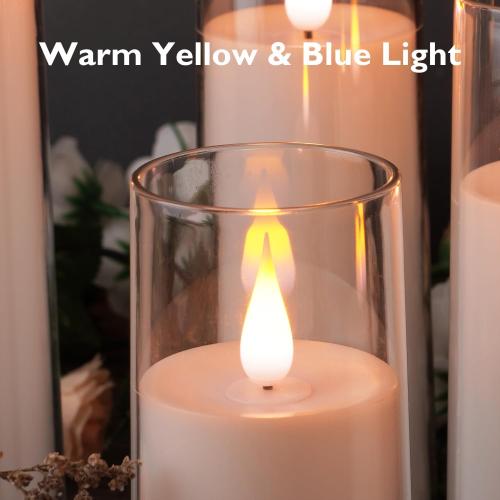 Amagic Flameless Battery Operated Candles with Remote Timer, Pure White