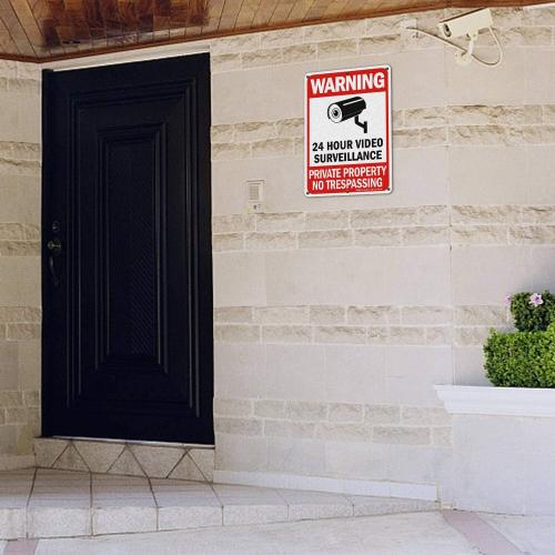 Faittoo 4 Pack No Trespassing, Private Property, Warning Signs - 10 x 7 Inches Reflective Aluminum, UV Protected, Weather Resistant, Durable Ink, Easy to Mount