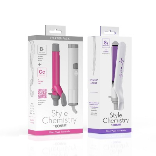 Color White and purple Conair Style Chemistry Flat Iron Attachment For Use With Style Chemistry Starter Kit Power Handle - 1
