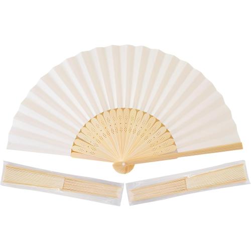 Cream-Coloured Paper Hand Fan Bamboo Folding fan Handheld Paper Fan