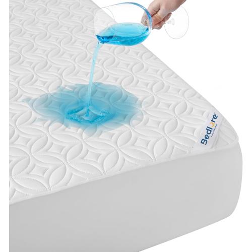 BEDLORE Waterproof Mattress Protector, Queen Size Mattress Pad Noiseless