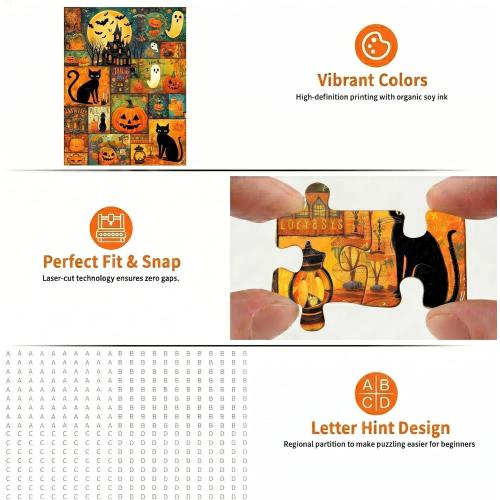1000 Piece Puzzle for Adults, Halloween Themed Collage