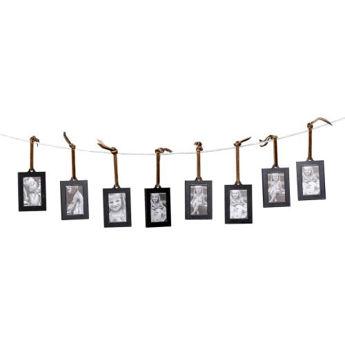 Klikel Hanging Picture Frame Ornaments - Set of 8 2x3 Black Hanging Photo Frame