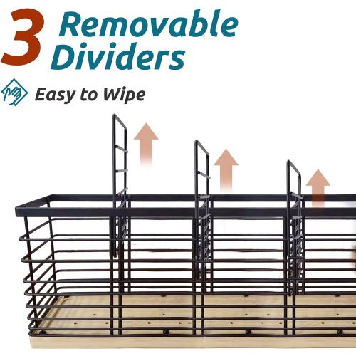 Suli Extra Large Kitchen Utensil Holder Countertop with Removable Divider