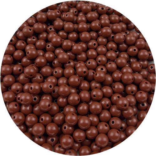 400Pieces 8MM Acrylic Round Beads Round Acrylic Balls Chunky Beads Smooth Spacer Plastic Pastel Beads Craft Beads for Necklace and Bracelet Making Crafting Supplies(200-brown)
