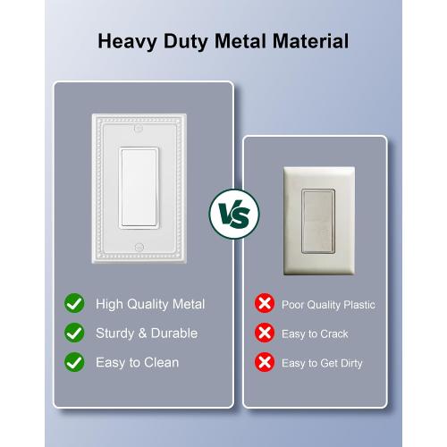 6-Pack Decorator Outlet Cover Plate, White