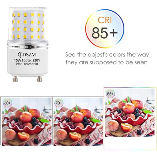 GU24 LED Light Bulb Bright 15W 2 prong light bulbs Non-Dimmable gu24 ceiling fan light bulbs,120 Watt Equivalent 1200lm 5000K Daylight, Squat GU24 LED Bulbs Replacing CFL Twist Light Bulb,4-Pack