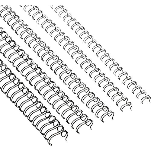 Chumia 100 Pcs Twin Loop Wire Binding Spines Spiral Binding Coils Metal Double Loop Wire Spines Combs 1/4in 5/16in 3/8in 1/2in 9/16in for Teacher Student Document Notebook Making(Black)