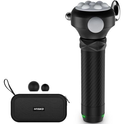 HYAKO Pro Max Therapy Massager - 6500 RPM Pro-Grade Deep Tissue Vibration for Full Body Pain Relief & Fascia Release | for Large Muscles & Sensitive Areas | Handheld Portable Massage Gun (Grey)