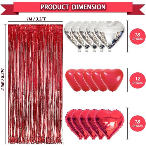 Guudmua 90Pcs Valentines Day Decor Kit, Happy Anniversary Decorations - 4 Pcs Balloon Boxes, Balloon Garland, Multi Decorations For Romantic Decors Special Night