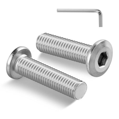 1/4-20 Bolt, 30Pcs 1/4-20 x 1-1/4 Flat Head Hex Socket Cap Screws, 304 Stainless Steel 18-8 Furniture Bolts, Full Thread (with Hex Spanner)