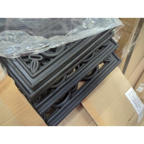Set of 5 Size 10x30 Ottomanson Indoor/Outdoor  Square Edge Design Non-Slip Rubber  Modern Stair Treads for Stairs, Garage, Patio, 5 Pack, Black