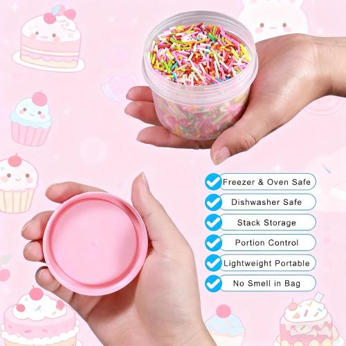 Food Storage Containers, 12 Pack 4 oz Freezer Storage Containers with Twist Top Lids, Leakproof, BPA Free, Microwave & Dishwasher Safe Takeout Container - Ideal for Soup and More