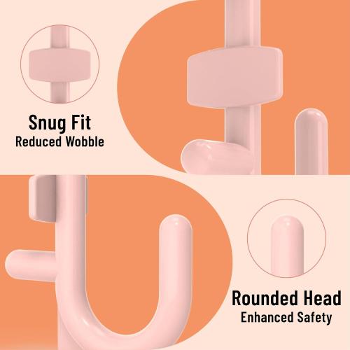 HUHOLE 100PC Pink Plastic Pegboard J Hooks for 1/4 Board