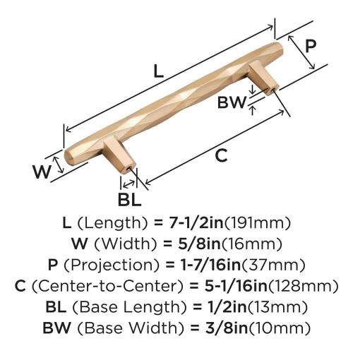 St. Vincent 5-1/16 in. (128 mm.) Center-to-Center Champagne Bronze Cabinet Drawer Pull