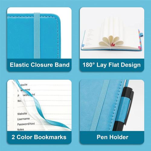 Password Keeper Book with Colorful Alphabetical Tabs, 5.8”x8.4” Password Books for Seniors, Password Notebook Organizer for Internet Website Address Login(Sky Blue)