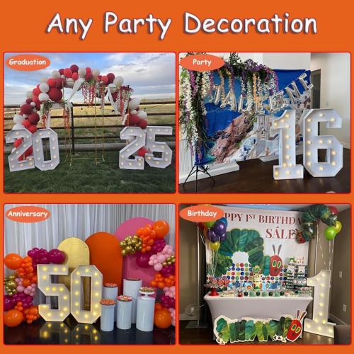 4FT Marquee Numbers, Large Light Up Numbers 1 for 1st Birthday Party Decor