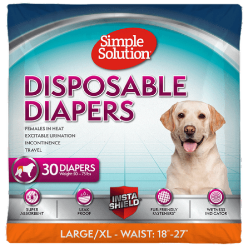 Simple Solution True Fit Disposable Female Dog Diaper - L/XL - 30 Count