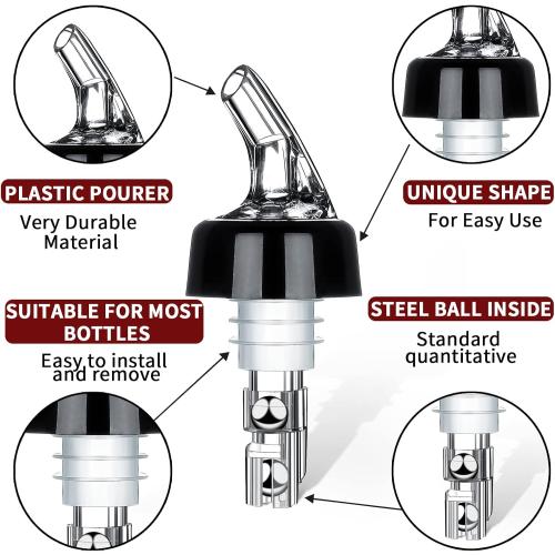 Automatic Measured Bottle Pourer - Quick Shot Spirit Measure Pourer Drinks Wine Cocktail Dispenser Home Bar Tools