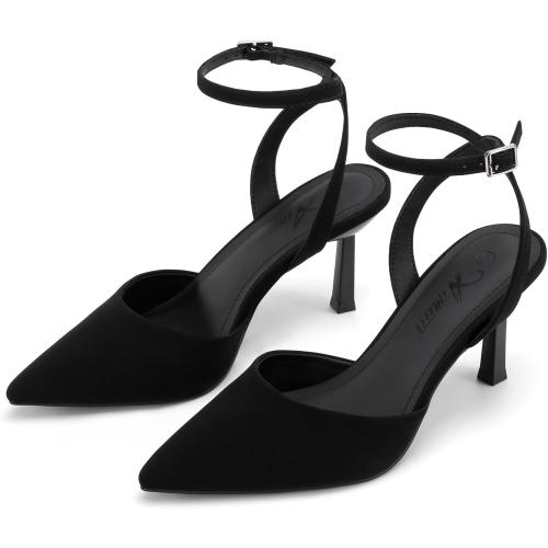Size 8.5 Athlefit Women's Closed Toe 3 Inch High Heels Pumps Shoes
