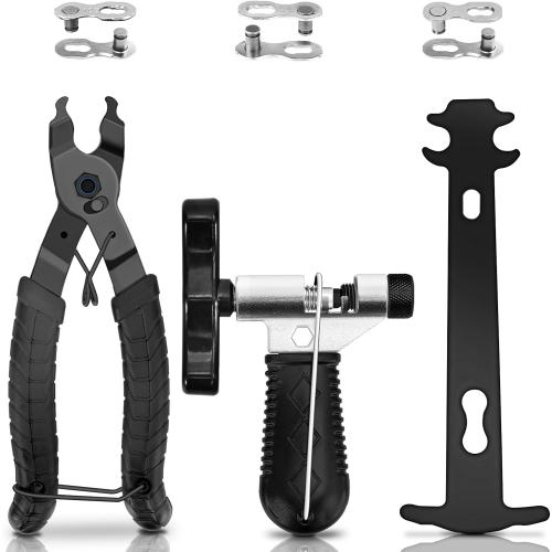Bike Link Plier，Chain Break Separator, Chain Checker, 3 Pairs Bicycle Missing Links, Bike Link Opener Closer Plier Chain Cutter Connector Wear Indicator Tool