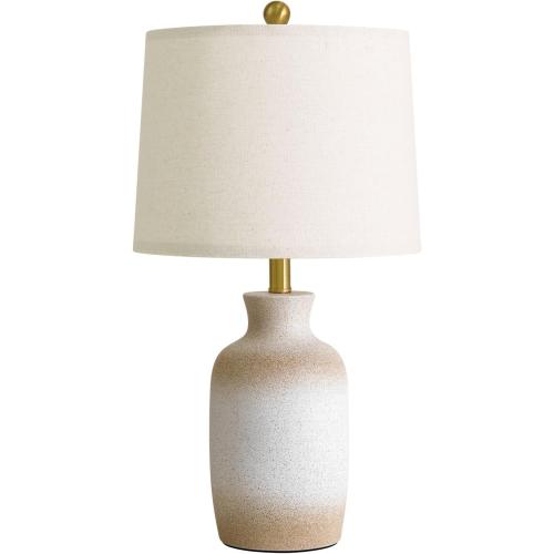 PoKat 24'' Farmhouse Ceramic Table Lamp with Natural Textured Finish