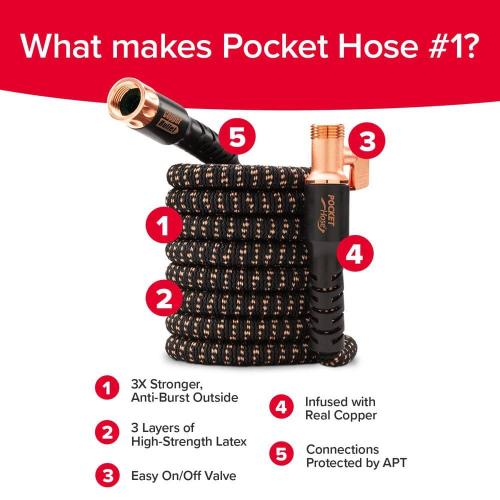 Pocket Hose Copper Bullet 3/4 in. x 100 ft. Expandable Garden Hose with Spray Nozzle