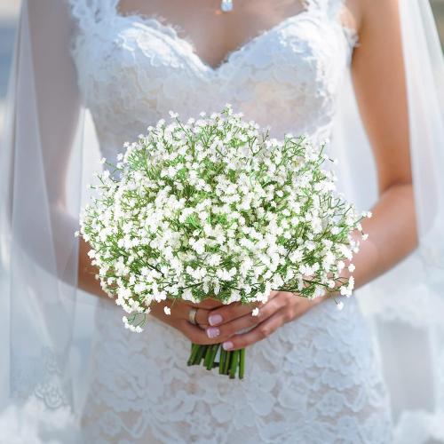 21'' Babys Breath Artificial Flowers 6Pcs White Gypsophila Faux Flowers
