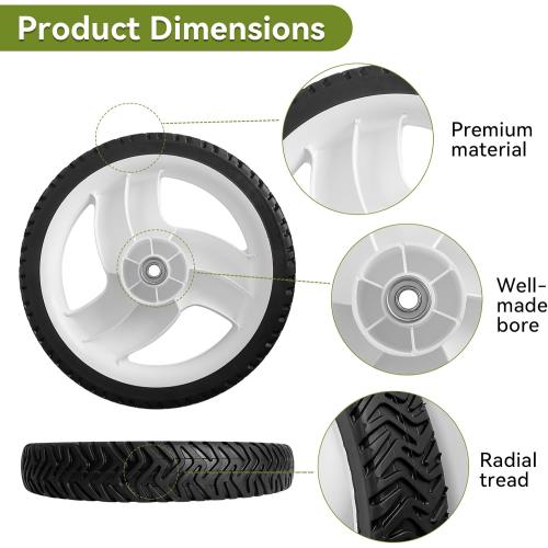 105-1816 12 Rear Wheel Assembly Replace 205-268, 2 Pack