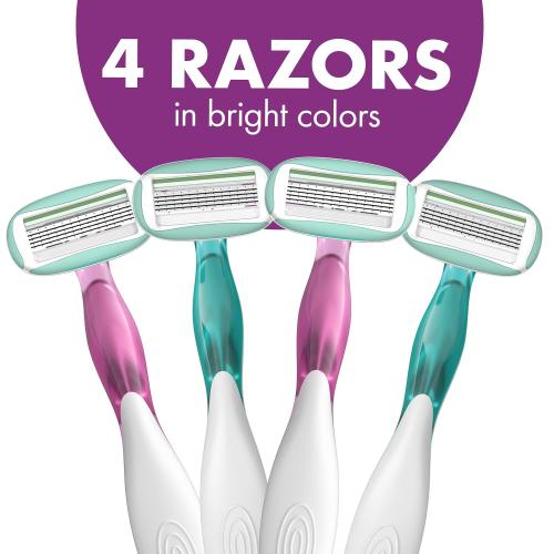 BIC Soleil 5 Sensitive Womens Disposable Razors, 5-Blade, 4-Pack
