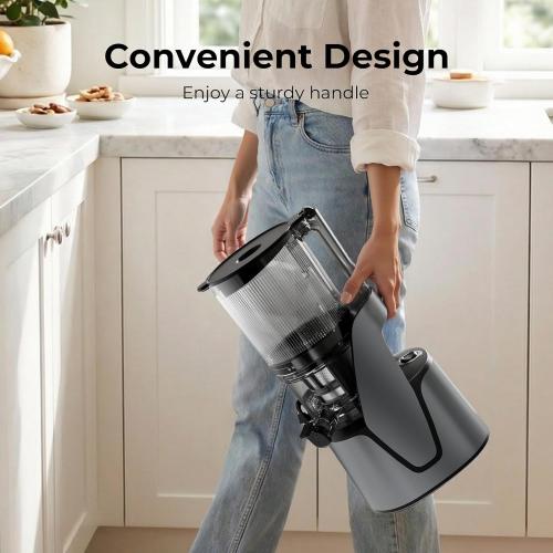 EanOruus Juicer Machines, 3-in-1 Cold Press Juicer, Premium Gray