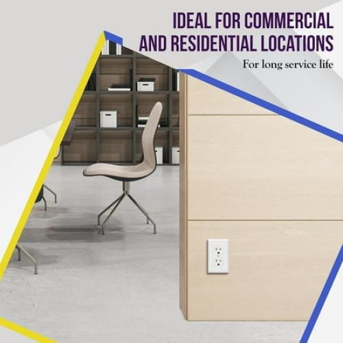 ENERLITES White Decorator Receptacle with Screwless Wall Plate, Tamper Residential Grade Wall Outlet, 15A 125V, Self-Grounding, 2-Pole, 3-Wire, 5-15R, UL Listed, 61502-TR-WSID, 10 Pack