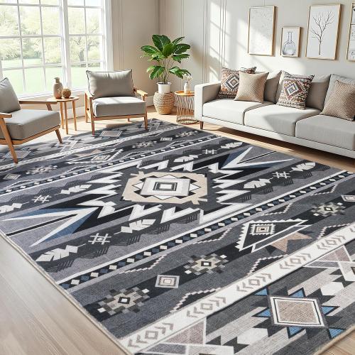 5x7 Western Rustic Aztec Area Rug for Living Room Bedroom Dining Room