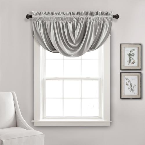 Lush Decor 18-in Light Gray Polyester Rod Pocket Valance