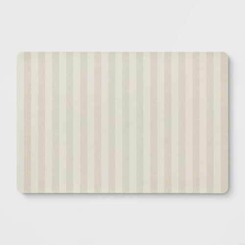 1'8x2'6 Low Profile Kitchen Mat Oatmeal Striped - Room Essentials™