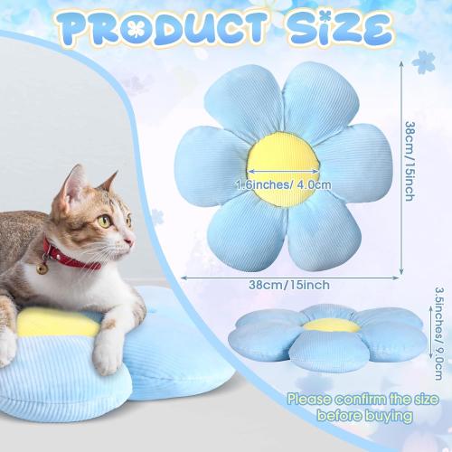 Reginary 4 Pcs Flower Pillows Floor Cushions, Daisy, Vivid, 15.75''