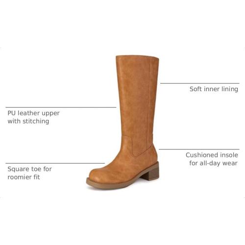 Size 8.5 Athlefit Knee High Boots Square Toe Ridng Chunky Tall Boots for Women