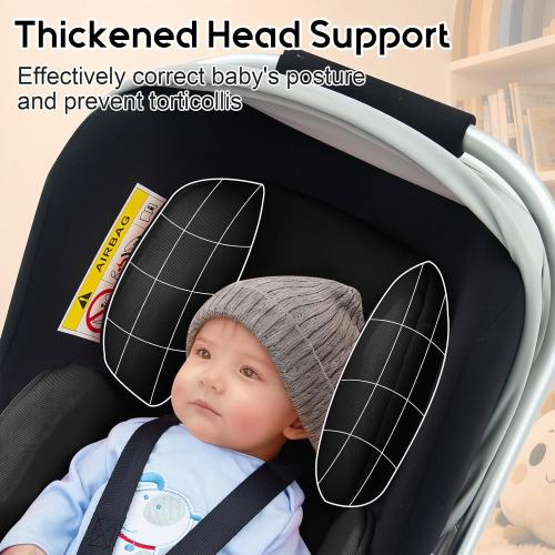 Infant Car Seat Insert with 2 Headrest for Preemie to Toddler, Thickened Baby Car Seat Head Support for Side Impact Protection, Breathabble Newborn Carseat Insert with Filled Spong