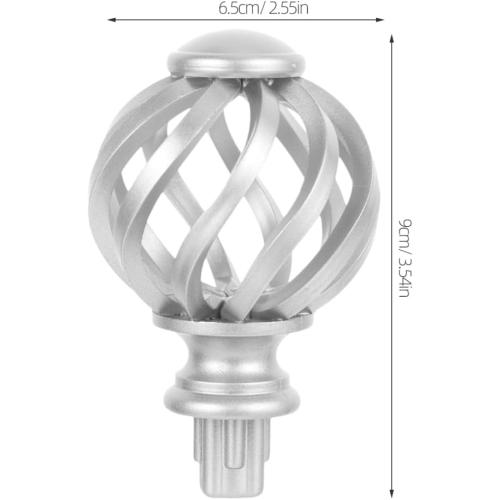 Amosfun Curtain Rod Finials 2 pcs Decorative End Caps for Curtain Rods Classic Cage Design Tool-Free Installation 3.54 X 2.55 X 2.55 in for Home and Hotel Drapery Rods