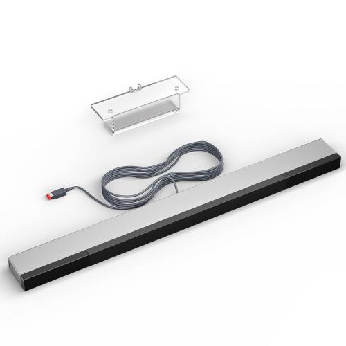 LA NREUCETS Wii Wired Infrared Ray Sensor Bar Replacement Video Game Accessories Compatible with Wii and Wii U Console, Includes Clear Stand