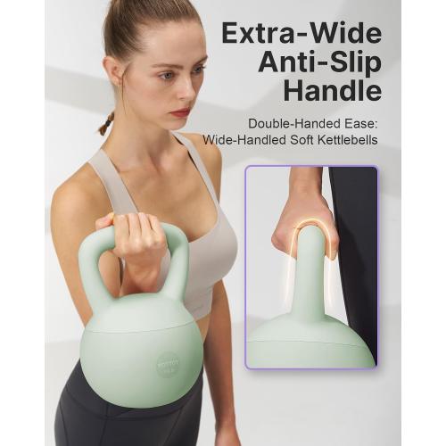 YOTTOY Soft Kettlebell,Kettlebell Anti-Slip Grip Weight for Home Workouts, Kettlebells Set Strength and Safety Guaranteed