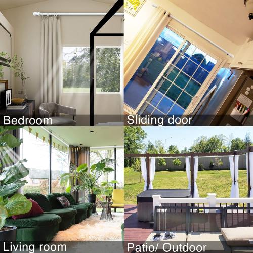 1 Inch White Curtain Rod for Windows 26 to 42 Inch with Window Treatment Hardware - Decorative Bedroom Kitchen Drapery Window Curtain Rod and Bracket Set for Drapes and Curtains