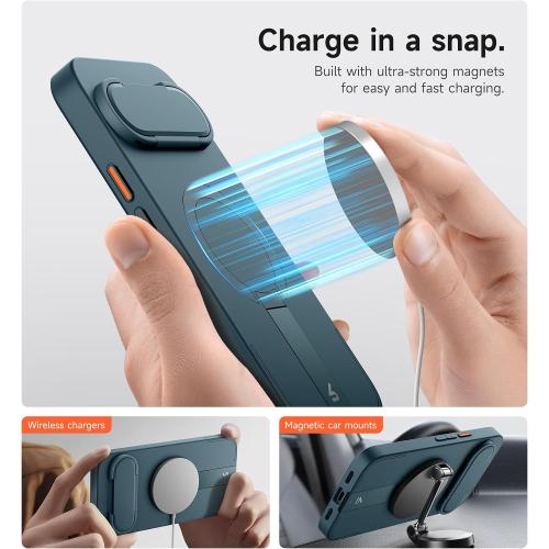 SURITCH for Google Pixel 10 Pro XL Phone Case, Compatible with MagSafe, Protective Cover with Camera Cover & Adjustable Metal Kickstand for Pixel 10 Pro XL 2025 -Lake Green