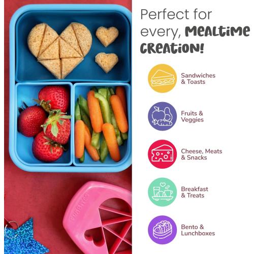 FunBites Sandwich Cutter for Kids Lunch, Crustless Bento 2-Pc Set, 1 Pack