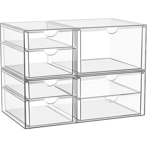 Stackable Storage Drawers, Acrylic Organizers,7 Drawers
