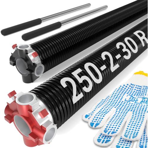 Pair of Garage Door Spring 0.250 x 2”x 30” (Pair), 18000 Cycles Garage Spring Door Replacement, Heavy-Duty & Long-Lasting Garage Door Torsion Spring, Upgraded