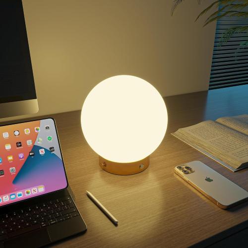 Battery Operated Wall Sconces Set of 2, Gold Wall Lamps for Bedroom with Remote Control Warm/Natural/Daylight/RGB 15 Colors Dimmable Rechargeable Wireless Globe Wall Lights Retro Living Room Hallway