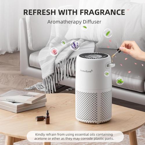 AromaRoom Air Purifier for Home, Air Cleaner for Smoke Pollen Dander Hair