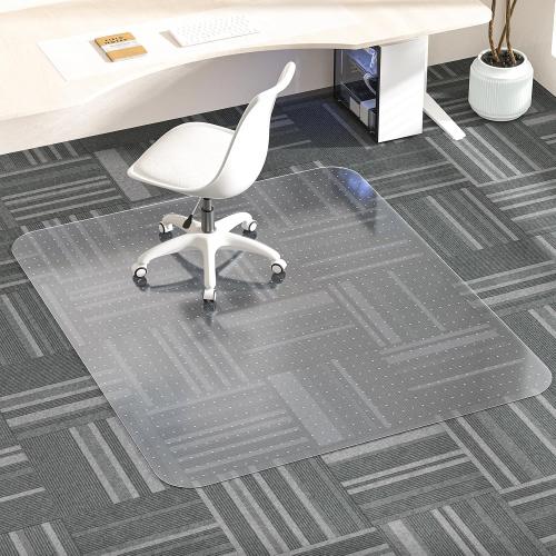 MESHDO Office Chair Mat for Carpet, 48 X 48 X 0.09 Desk Chair Mat for Carpet Floors, Clear and Thick Rolling Computer Chair Mats with Non-Slip Studded for Home and Office Low Pile Carpets