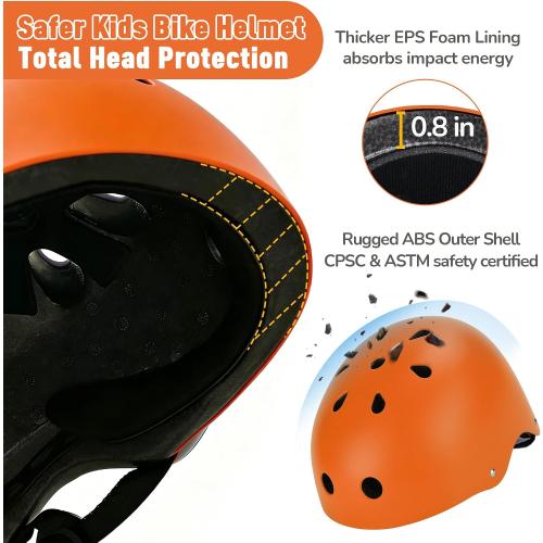 Kids Bike Helmet, Adjustable Toddler Helmet for Ages 3-5-8-14